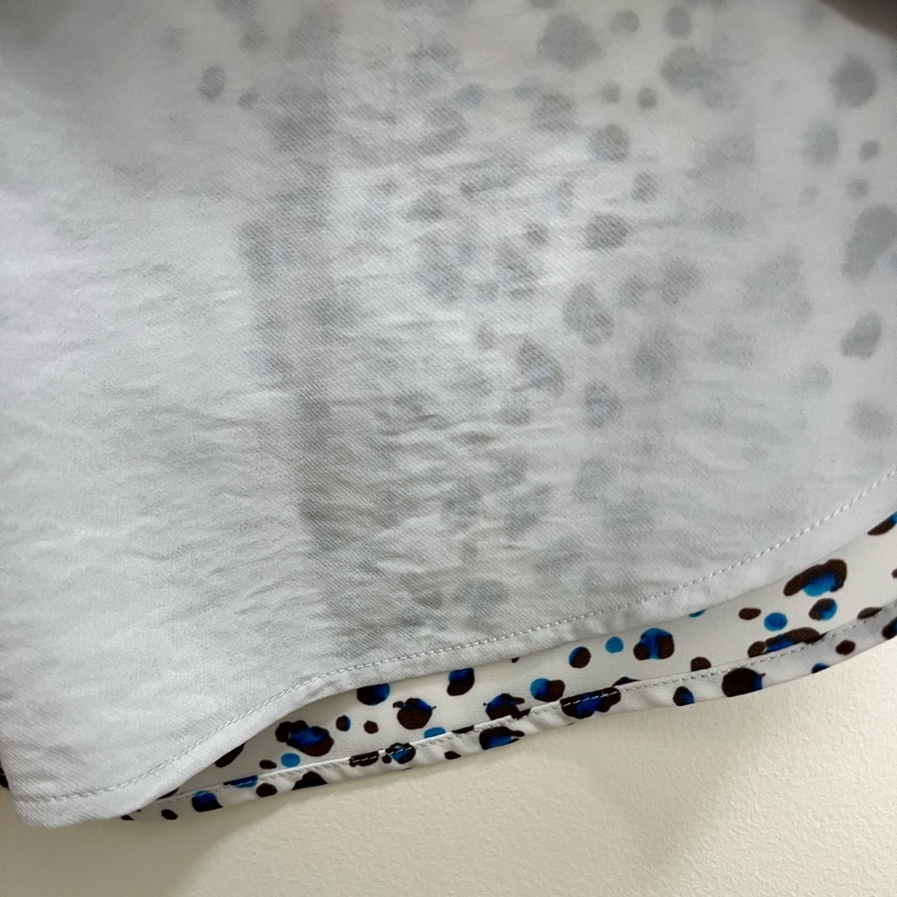 Anthropologie Cabi Blue Leopard Print Button Down Shirt Dress - Picture 12 of 14